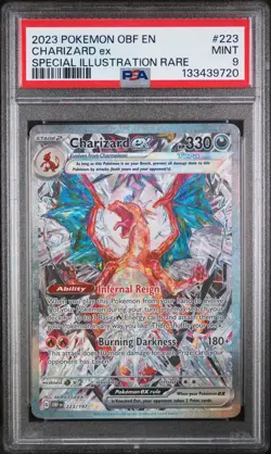 2023 POKEMON OBF EN-OBSIDIAN FLAMES SPECIAL ILLUSTRATION RARE CHARIZARD EX PSA 9 - Image 1