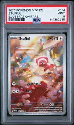 2025 POKEMON MEG EN-MEGA EVOLUTION ILLUSTRATION RARE #154 STUFFUL PSA 9 - Image 1