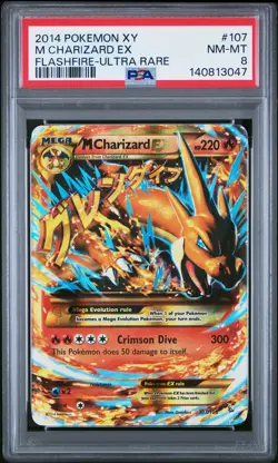 2014 POKEMON XY FLASHFIRE ULTRA RARE #107 M CHARIZARD EX PSA 8 - Image 1