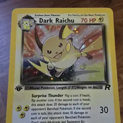 Dark Raichu 83/82 Pokemon Holo 1st Edition Secret Rare Team Rocket LP+ NM- WOTC - Image 3