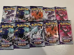 POKEMON CHILLING REIGN FACTORY SEALED BOOSTER PACKS 10 Packs - Image 3
