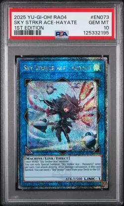2025 YU-GI-OH! RA04-QUARTER CENTURY STAMPEDE SKY STRIKER ACE - HAYATE PSA 10 - Image 1