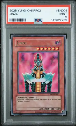 2025 YU-GI-OH! RP02-RETRO PACK 2 #EN001 JINZO PSA 9 - Image 1