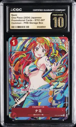 2024 ONE PIECE JPN PROMO CARDS COMMON PRB STORAGE BOX NAMI CGC 10 PRISTINE - Image 1