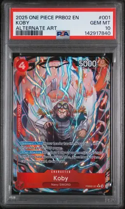2025 ONE PIECE PRB02-PREM BOOSTER -ONE PIECE CARD THE BEST- VOL.2 KOBY PSA 10 - Image 1