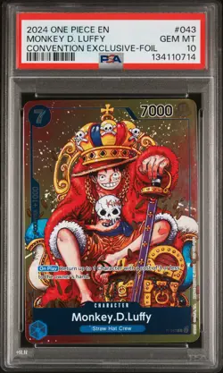 2024 ONE PIECE PROMOS CONVENTION EXCLUSIVE-FOIL #043 MONKEY D. LUFFY PSA 10 - Image 1