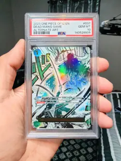 Demon Aura Nine Sword Alt Art Event Op12 One Piece Card PSA 10 - Image 1