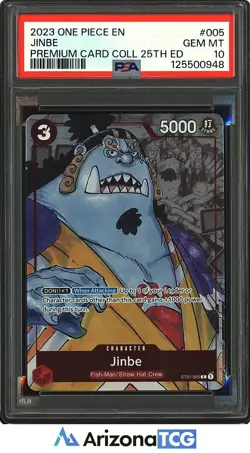 One Piece 2023 Jinbe ST01-005 Premium Card Collection 25th Edition GEM MT PSA 10 - Image 1