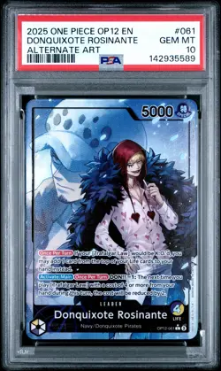 2025 ONE PIECE OP12-LEGACY OF THE MASTER #061 DONQUIXOTE ROSINANTE PSA 10 - Image 1