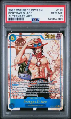 2025 ONE PIECE OP13-CARRYING ON HIS WILL ALTERNATE ART PORTGAS D. ACE PSA 10 - Image 1