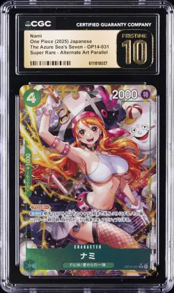 2025 ONE PIECE JPN AZURE SEA'S SEVEN #OP14-031 NAMI CGC 10 PRISTINE - Image 1