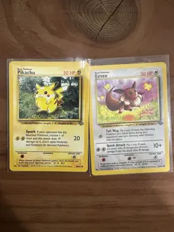 Pikachu and Eevee Pokemon Card Jungle 1999 - Image 1