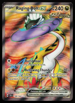 Raging Bolt ex 196/162 Ultra Rare Temporal Forces Pokemon Card - Image 1