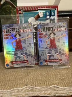 2x One Piece Monkey.D.Luffy [College Basketball US Voyage] P-055 Promo Card - Image 1