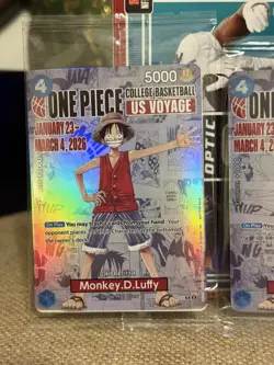 2x One Piece Monkey.D.Luffy [College Basketball US Voyage] P-055 Promo Card - Image 2