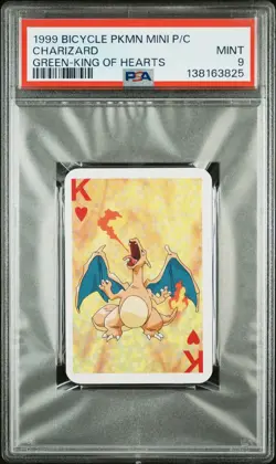 1999 BICYCLE POKEMON MINI PLAYING CARDS GREEN DECK CHARIZARD PSA 9 - Image 1