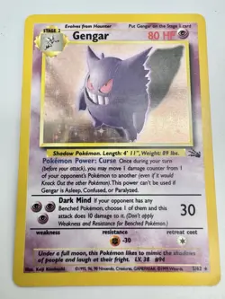 Gengar 5/62 Fossil Holo Rare Pokemon Card LP Light Play Condition - Image 3