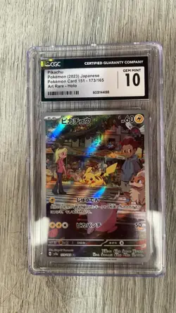 Pokemon Card 151 Pikachu AR 173/165 Japanese Art Rare CGC 10 Gem Mint - Image 1