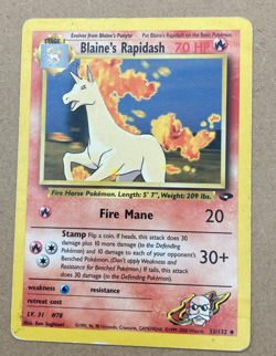 Pokemon TCG Gym Challenge Blaine's Rapidash 33/132 Regular Uncommon Card - Image 1