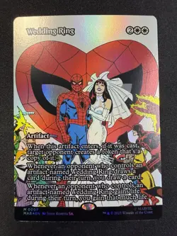Wedding Ring 0007 Borderless FOIL Spider Man MTG Magic The Gathering Card NM - Image 1