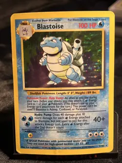 Pokemon TCG 1999 Base Set Blastoise Holo Card 2/102 HP - Image 1