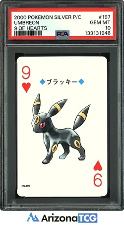 Pokemon 2000 Umbreon 197 9 Of Hearts Pokemon Silver Playing Card Japanese PSA 10 - Image 1