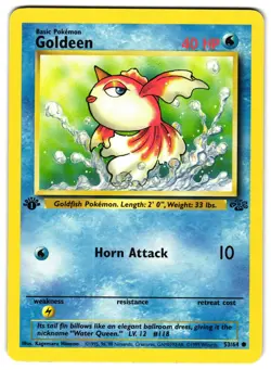 GOLDEEN 53/64 - MP - 1ST EDITION JUNGLE ENGLISH POKEMON CARD - Image 1
