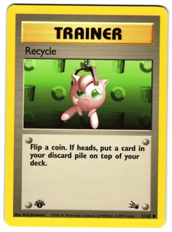 RECYCLE 61/62 - LP - 1ST EDITION FOSSIL ENGLISH POKEMON CARD - Image 1