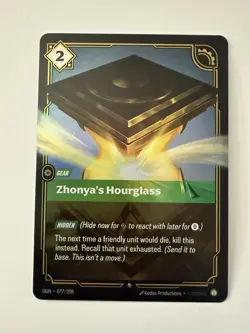 Riftbound League Of Legends Origins Foil Card OGN 077 Zhonyas Hourglass NM - Image 1