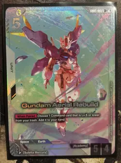 Gundam Aerial Rebuild LR+ GD01-067 Alt Art Foil Mint Gundam TCG Card Game - Image 1