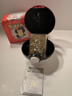 Pokemon Mewtwo 1999 23K Gold-Plated Card #150 COA Red Box*BOX DAMAGE* See Pics!! - Image 1