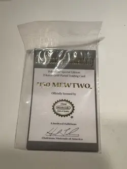 Pokemon Mewtwo 1999 23K Gold-Plated Card #150 COA Red Box*BOX DAMAGE* See Pics!! - Image 4