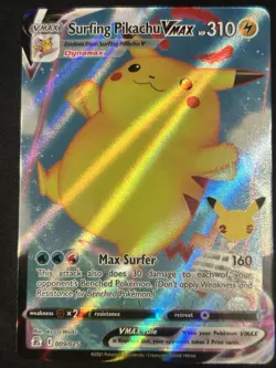 Surfing Pikachu VMAX 009/025 NM Celebrations Ultra Rare Holo Pokemon TCG Card - Image 1