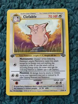 1st Edition CLEFABLE 17/64 Jungle Set - Pokemon WOTC Vintage RARE Card - LP - Image 1
