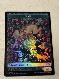 mtg foil token Beast // Food, 0008/0012, Wilds of Eldraine, unplayed - Image 1