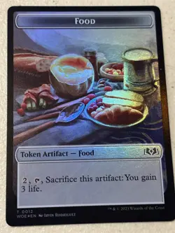 mtg foil token Beast // Food, 0008/0012, Wilds of Eldraine, unplayed - Image 2