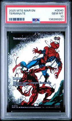 2025 MTG MARVEL'S SPIDER-MAN: SOURCE MAT #0040 TERMINATE PSA 10 - Image 1