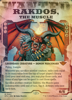 MTG Rakdos, the Muscle Borderless Foil ** Outlaws of Thunder Junction ** English - Image 1