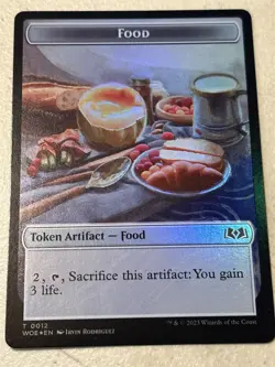 mtg foil token Elemental // Food, 0009/0012, Wilds of Eldraine, unplayed - Image 2