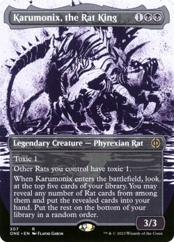 Karumonix, the Rat King (Borderless Ichor) [Phyrexia: All Will Be One] Magic MTG - Image 1