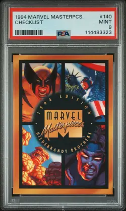 1994 MARVEL MASTERPIECES #140 CHECKLIST PSA 9 - Image 1