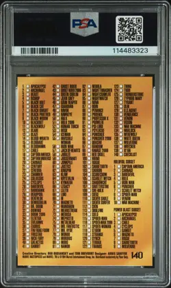 1994 MARVEL MASTERPIECES #140 CHECKLIST PSA 9 - Image 2