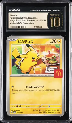 2025 POKEMON JPN MEGA EVOLUTION MCDONALD'S PROMO #020 PIKACHU CGC 10 GEM MINT - Image 1