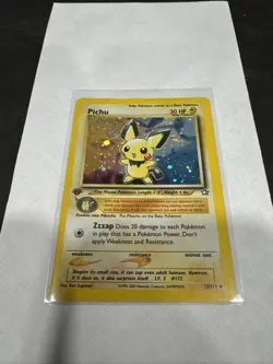 Pichu 1st Edition Neo Genesis Holo Rare MP Condition Pokemon TCG Wotc - Image 1