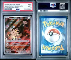 Pokemon Destined Rivals - Team Rocket’s Meowth 203/182 Illustration Rare PSA 9 - Image 2