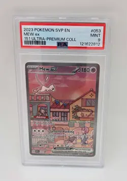 2023 POKEMON SVP EN-SV BLACK STAR PROMO 151 ULTRA-PREM COLL #053 MEW EX PSA 9 - Image 1