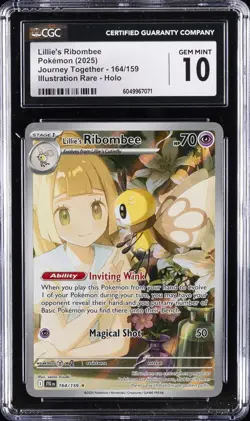 2025 POKEMON JOURNEY TOGETHER ILLUSTRATION RARE LILLIE'S RIBOMBEE CGC 10 - Image 1