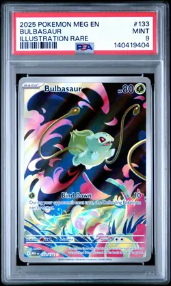 2025 POKEMON MEG EN-MEGA EVOLUTION ILLUSTRATION RARE #133 BULBASAUR PSA 9 - Image 1