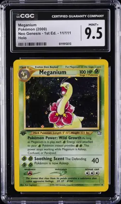 2000 POKEMON NEO GENESIS 1ST ED #11 MEGANIUM-HOLO CGC 9.5 - Image 1