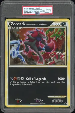 2011 POKEMON WORLD OF ILLUSION'S PROMO TAG ZOROARK AND LEGENDARY POKEMON PSA 8 - Image 1
